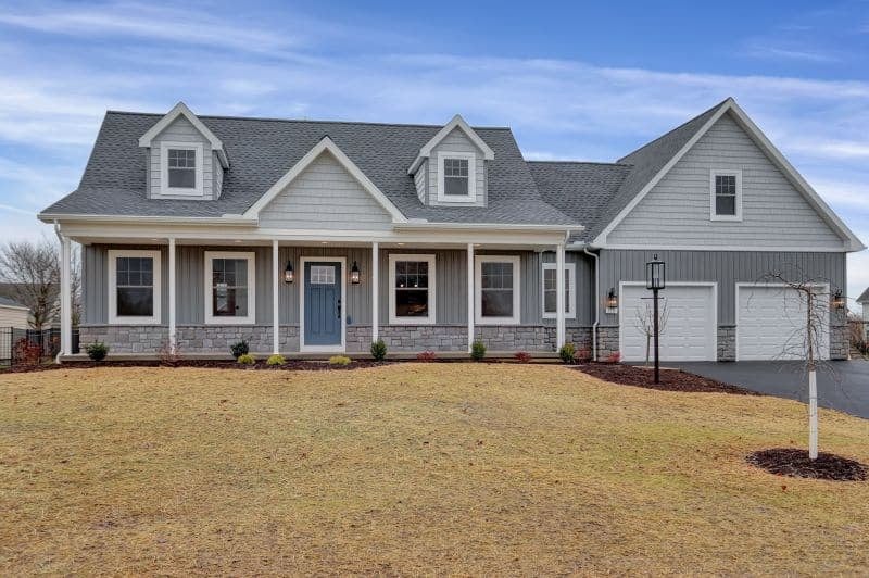 Exterior, Board and Batten, Deep Granite, Stone, PA Lime, Porch, Farmhouse