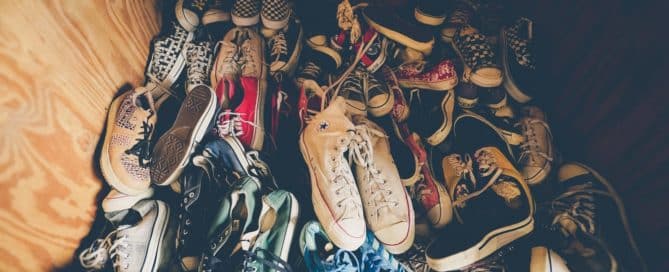 Pile of sneakers