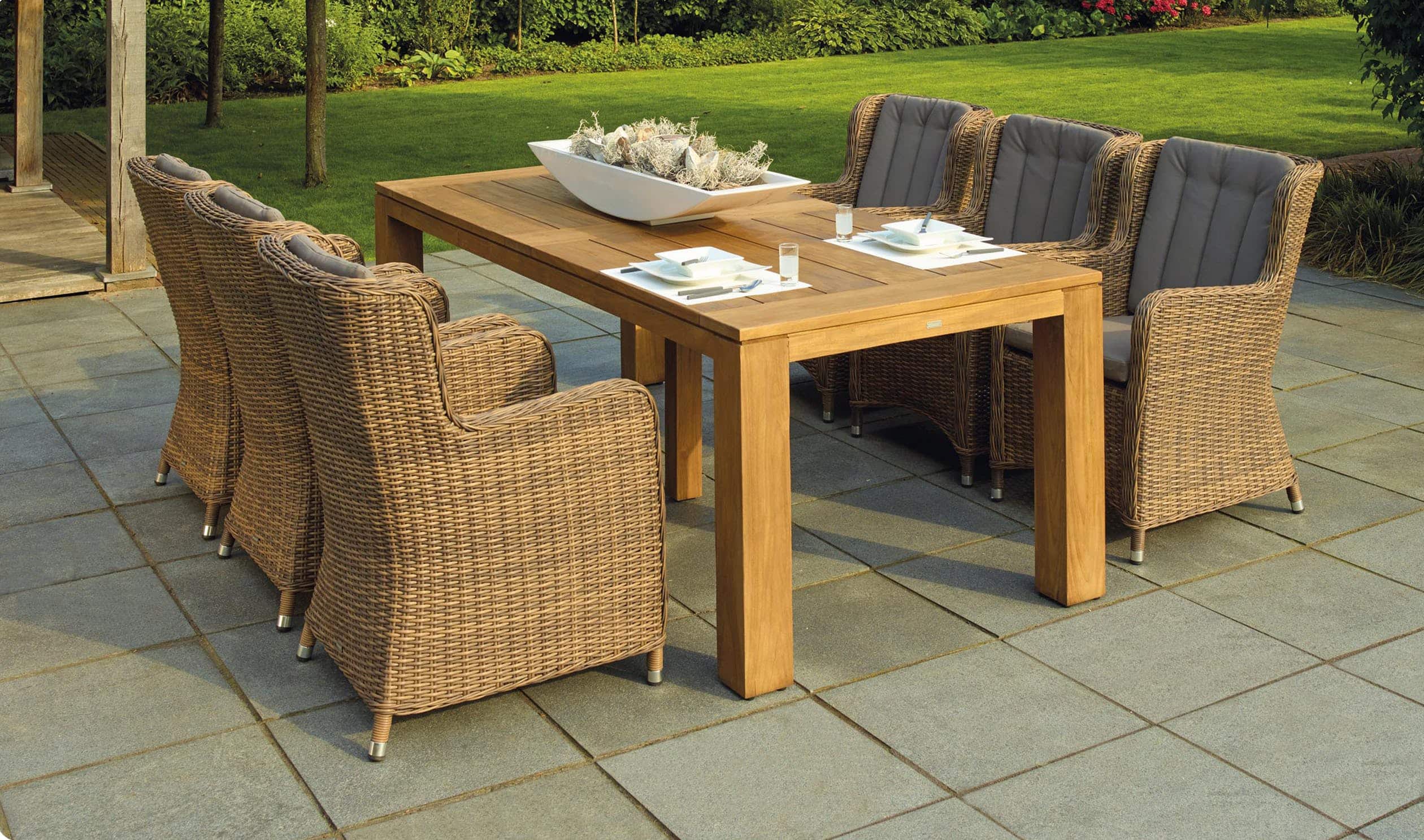 Outdoor patio dining table