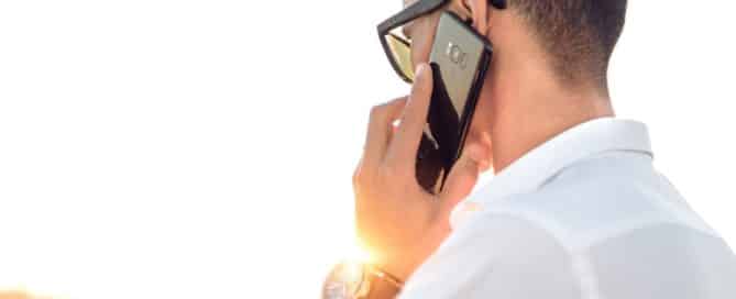 person talking on the phone