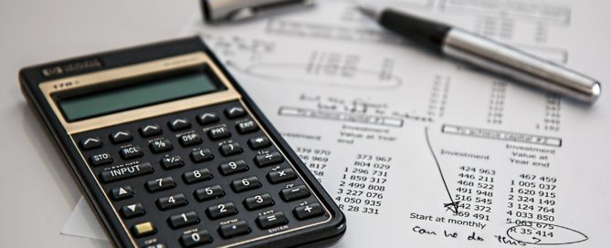 Calculator on paperwork