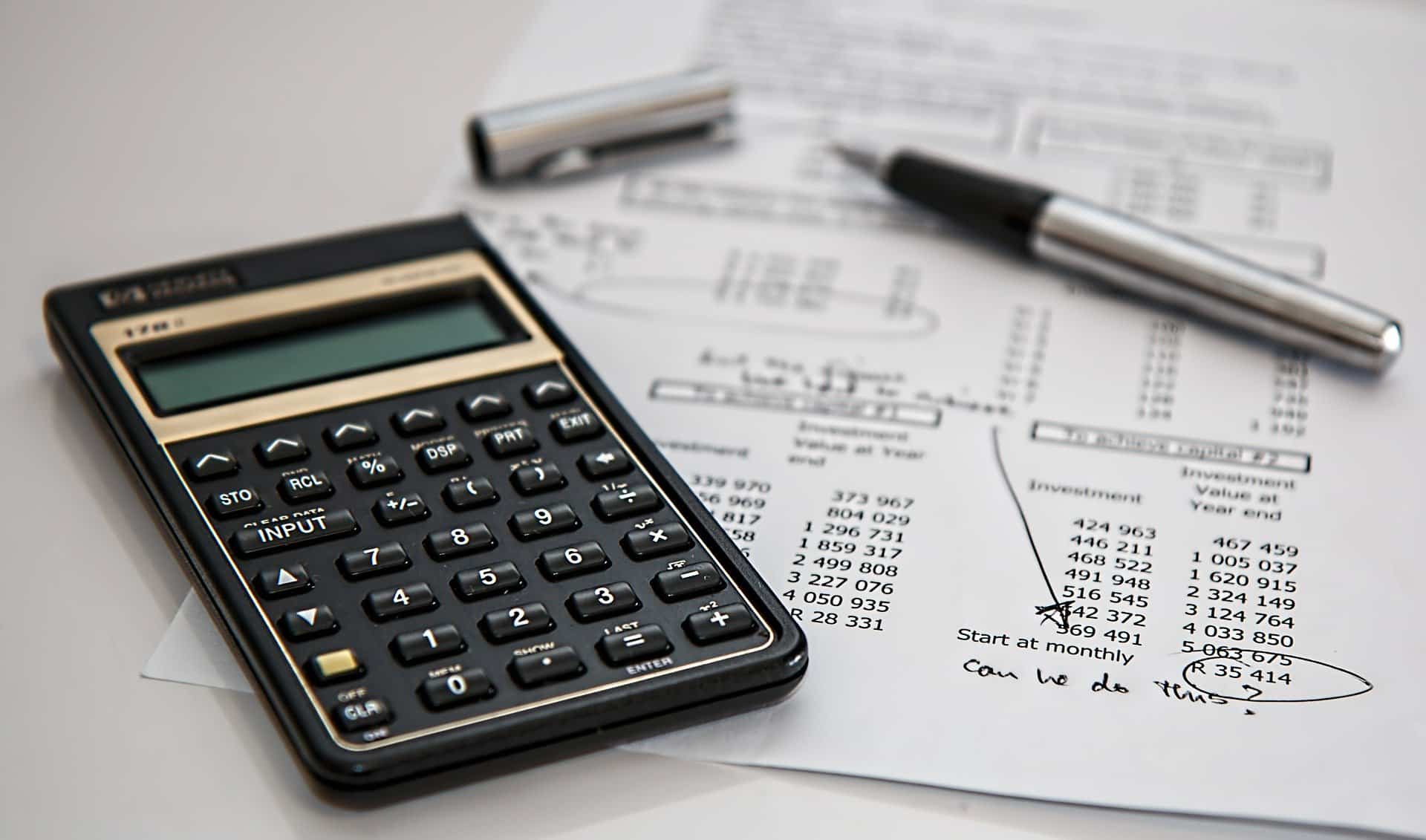 Calculator on paperwork