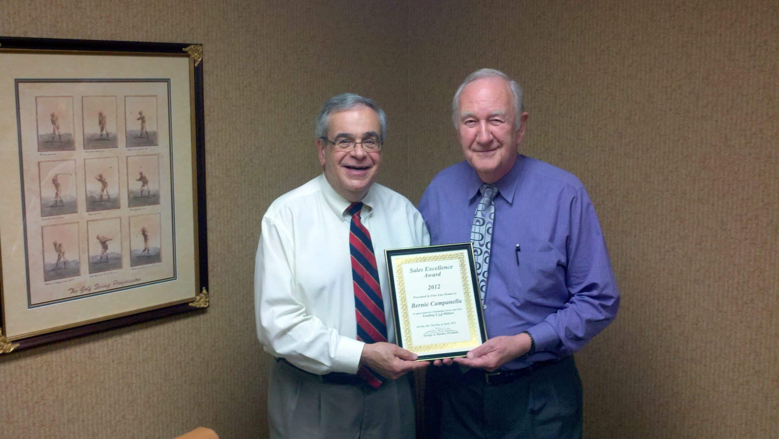 Bernie Campanella with sales award