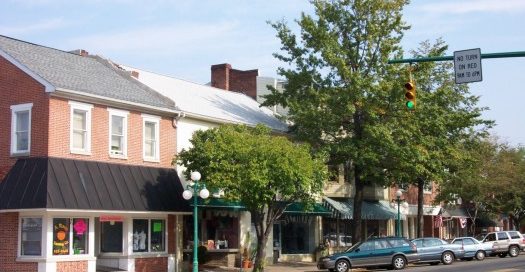Shop fronts along the street