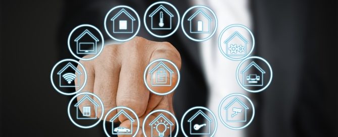 person selecting a home icon, graphic