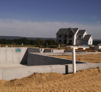 Poured concrete basement