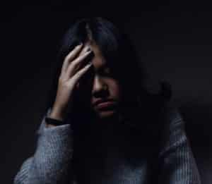 Distressed woman