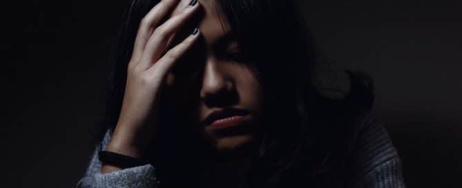 Distressed woman