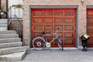 Bike in front of the garage