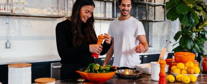 couple cooking in the kitchen