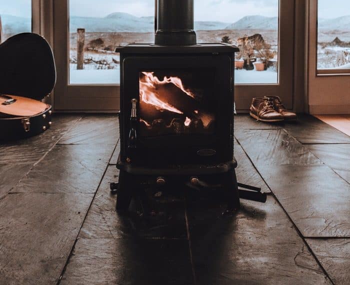 Wood burning in a wood stove