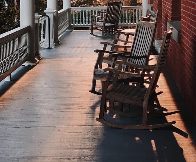 porch with rocking chairs