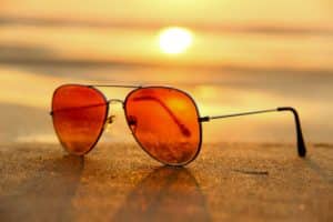 sun glasses on the beach