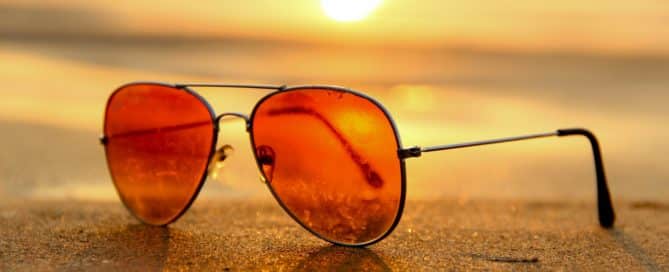 sun glasses on the beach