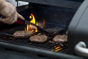 Burgers on the grill