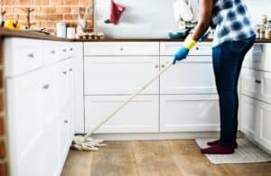 mopping the floor