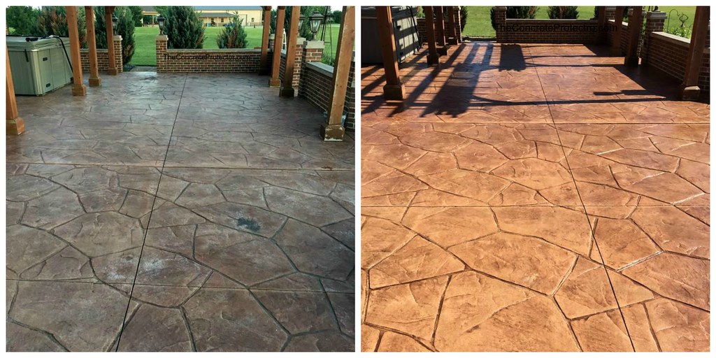 Pros And Cons Of Stamping Concrete, Colored Stamped Concrete Patio