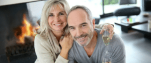 Couple celebrating with champaign