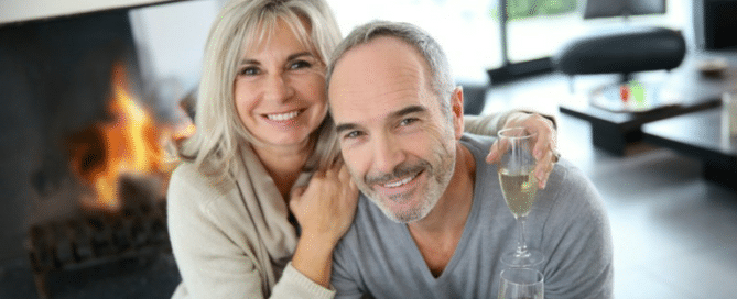 Couple celebrating with champaign