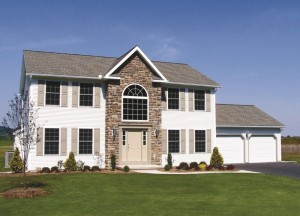 Georgetown - Shown with optional stone, fireplace & window above door requiring an open foyer