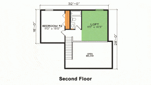 Hatteras cape house plan 2nd Floor