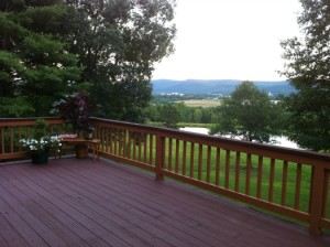 wooded deck with a nice view