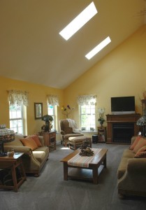 vaulted ceiling in the family room