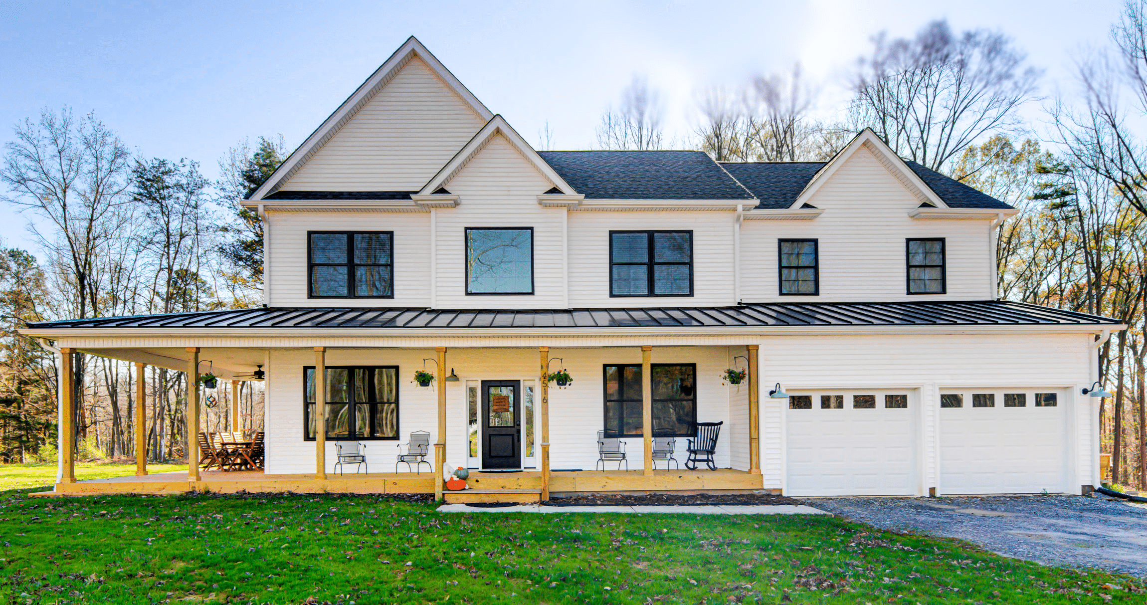 Exterior of a modern farmhouse home